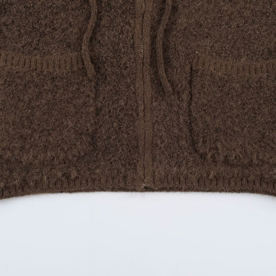 Damen Teddy-Fleece-Weste mit Kapuze, Reißverschluss und aufgesetzten Taschen Shop Nory