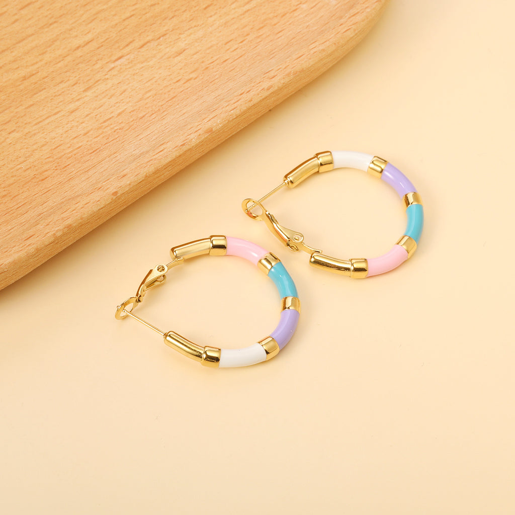 Damen Creolen mit farbigen Akzenten und hochwertiger Goldplattierung Shop Nory