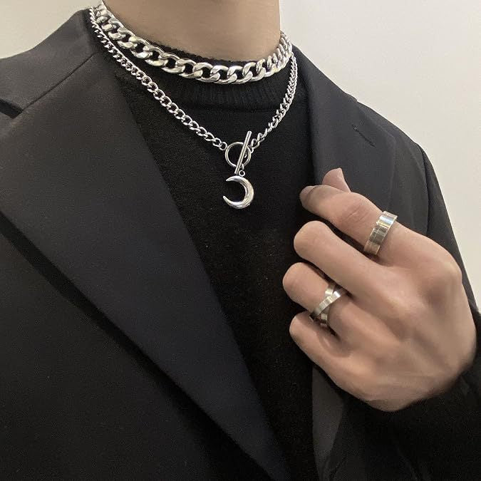 Damen Halskette mit mondförmigem Anhänger und toggle Verschluss Shop Nory
