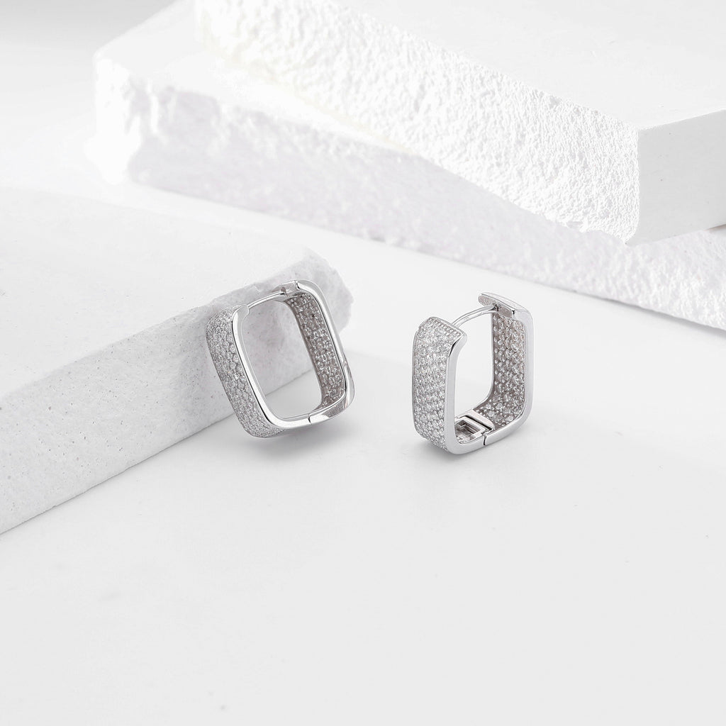 Damen Ohrhänger mit funkelndem Zirkonbesatz aus hochwertigem 925 Sterling Silber Shop Nory