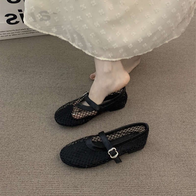 Damen Luftige Mesh-Sandalen mit verstellbarem Riemen und eleganter Schnalle Shopnory