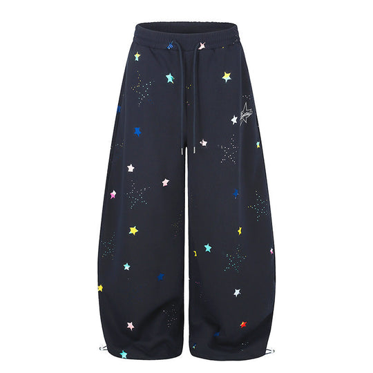 Damen Extraweite Palazzo‑Sweathose im Balloon‑Cut mit elastischem Komfortbund, Kordelzug und Sternen‑Applikation Shop Nory
