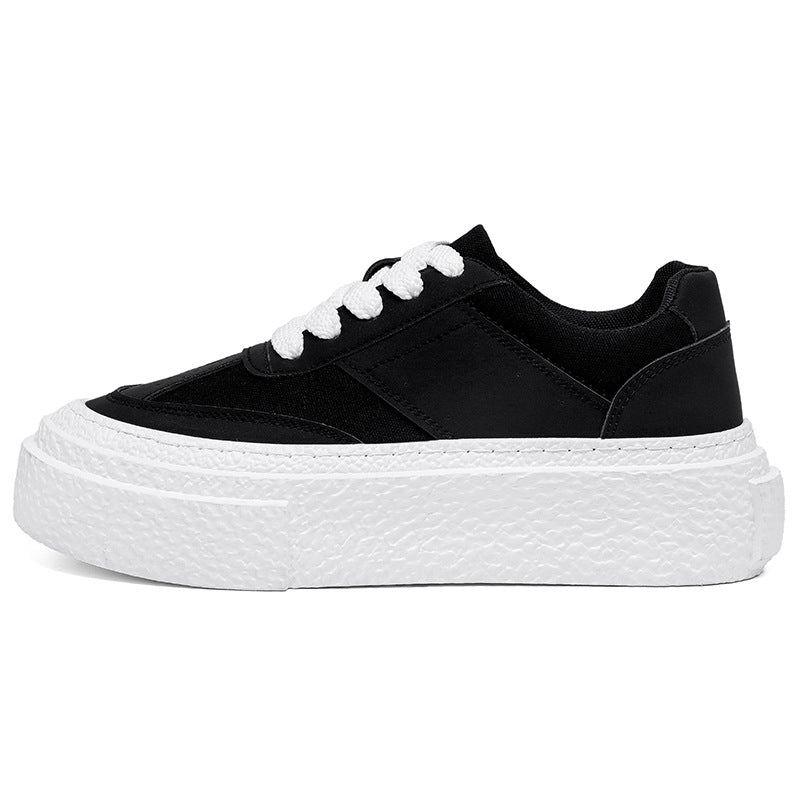 Damen modische Sneakers mit hoher Plateausohle und eleganter Oberflächenstruktur