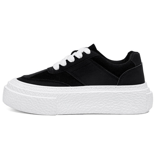 Damen modische Sneakers mit hoher Plateausohle und eleganter Oberflächenstruktur