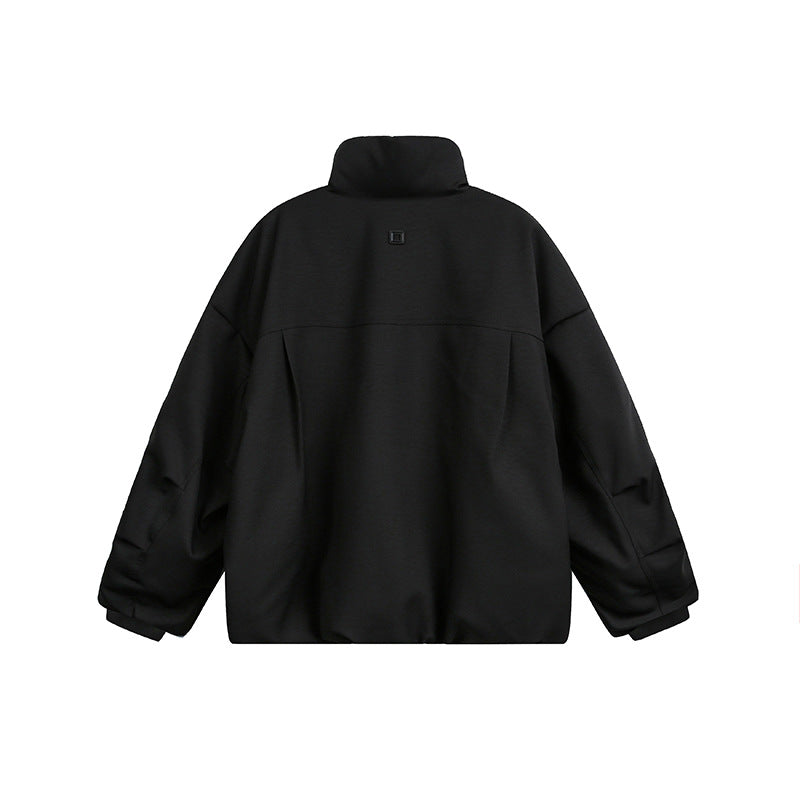 Unisex Weit geschnittene Utility-Fleecejacke mit Stehkragen und mehreren Reißverschlusstaschen Shop Nory