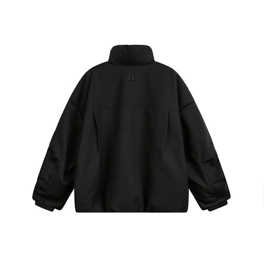 Unisex Weit geschnittene Utility-Fleecejacke mit Stehkragen und mehreren Reißverschlusstaschen Shop Nory