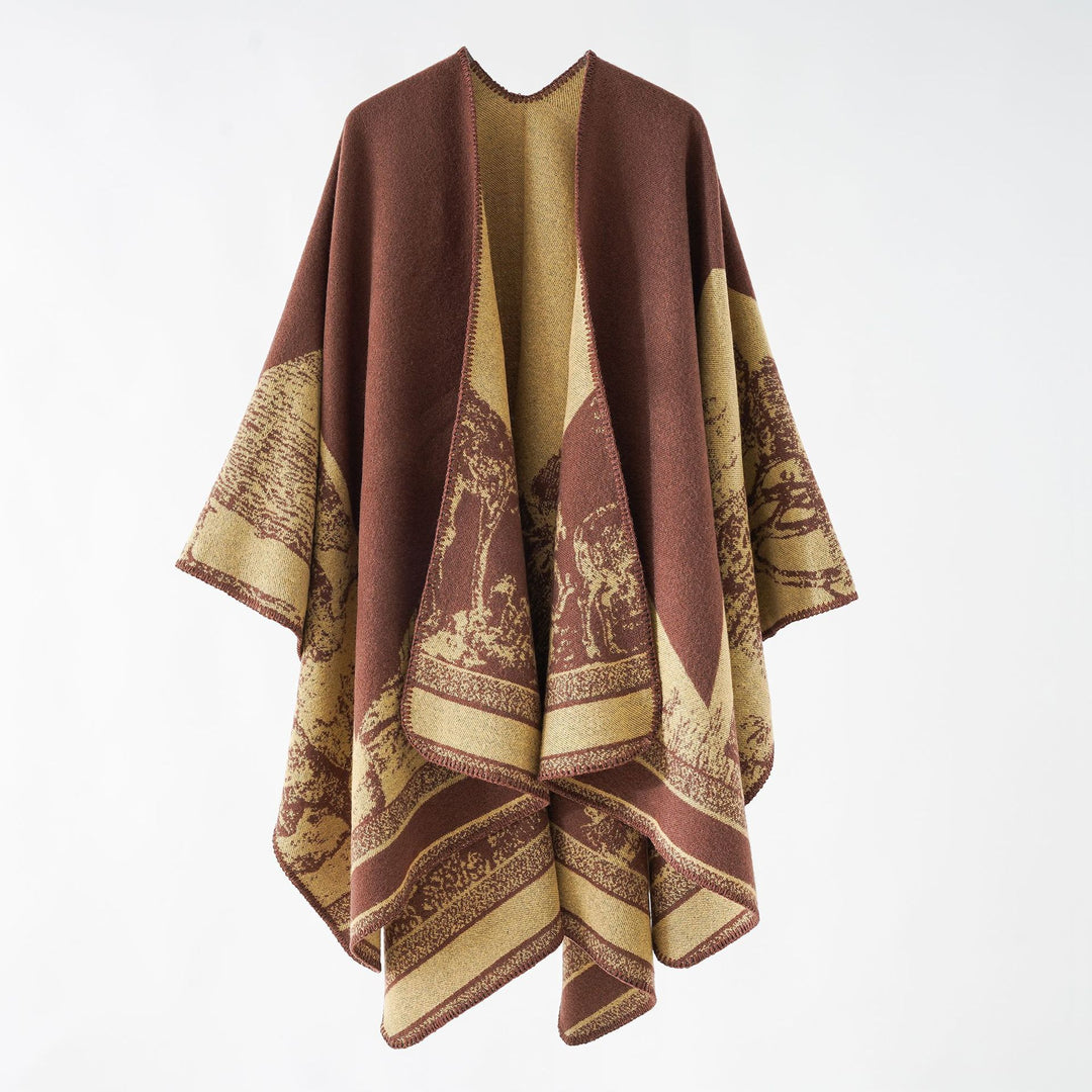 Damen Jacquard-Wollmix-Überwurf mit offenem Kimono-Fall und weichem Griff Shop Nory