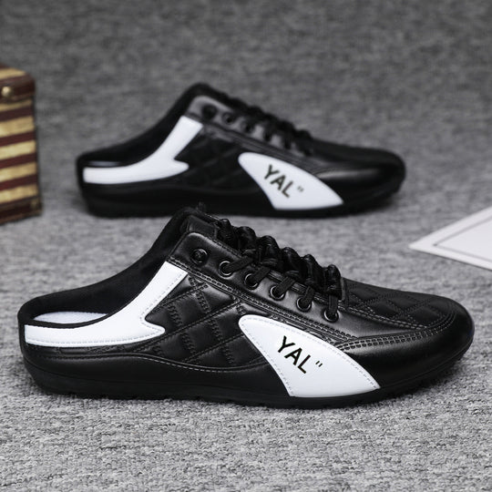 Herren Slipper-Sneaker im Mule-Design mit dekorativer Schnürung und gesteppter Kunstleder-Optik Shop Nory