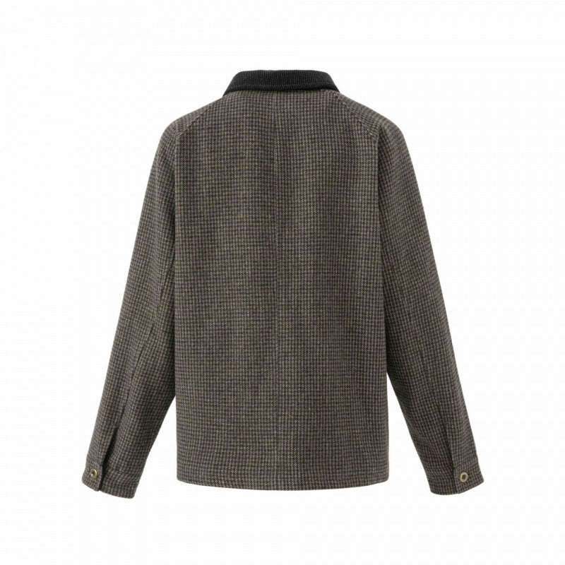 Herren Doppelreihige Wollmix-Fieldjacke im Hahnentritt mit Cordkragen und Pattentaschen Shop Nory