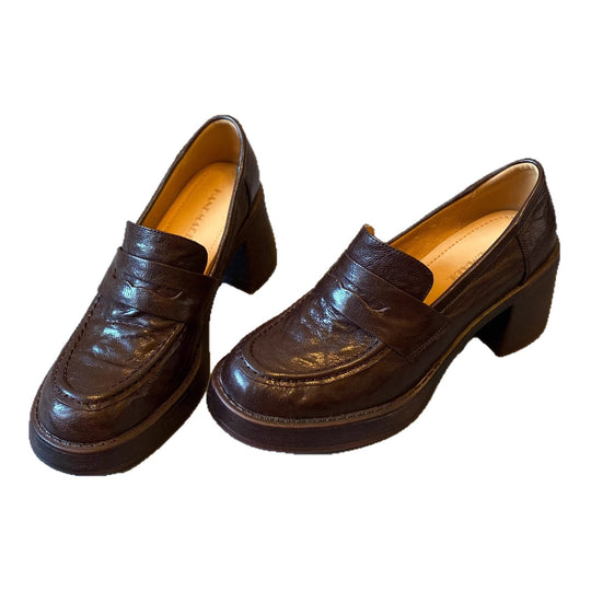 Damen Hochabsatz-Pennyloafer mit massivem Blockabsatz und profilierter Sohle Shop Nory