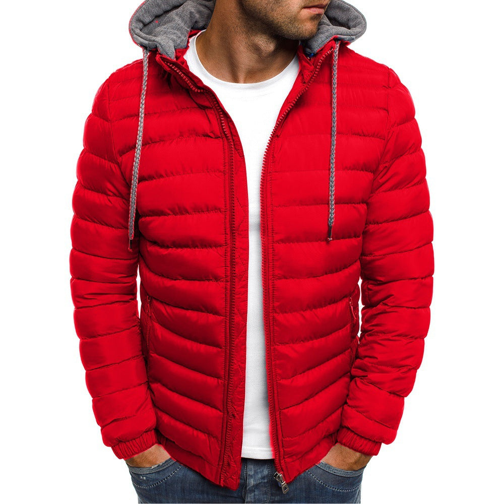 Herren Steppjacke mit abnehmbarer Kapuze und praktischem Innenfutter