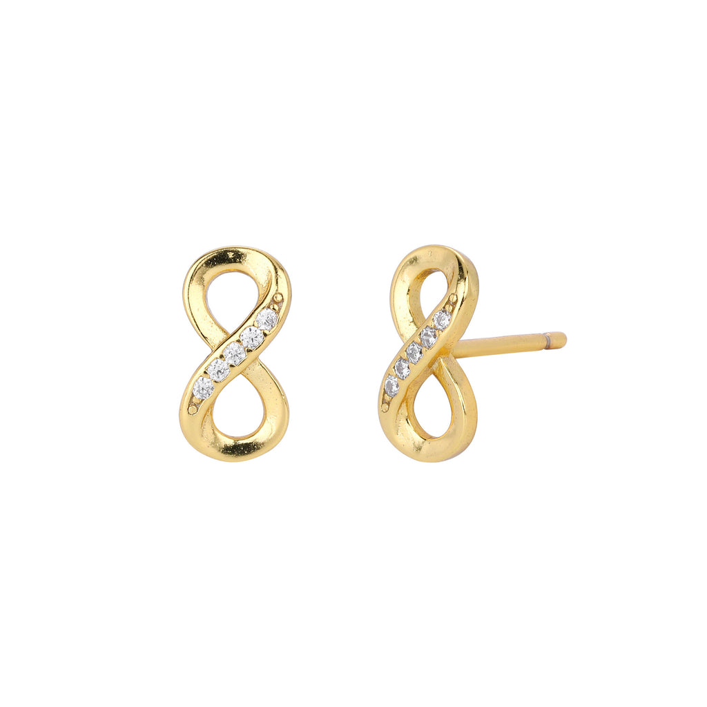Damen Ohrstecker im unendlichen Design mit funkelnden Zirkonia Shop Nory