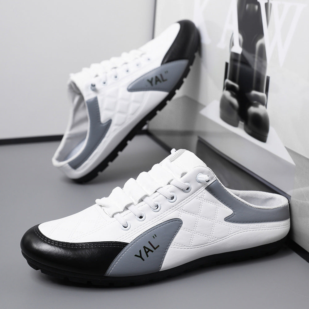 Herren Slipper-Sneaker im Mule-Design mit dekorativer Schnürung und gesteppter Kunstleder-Optik Shop Nory