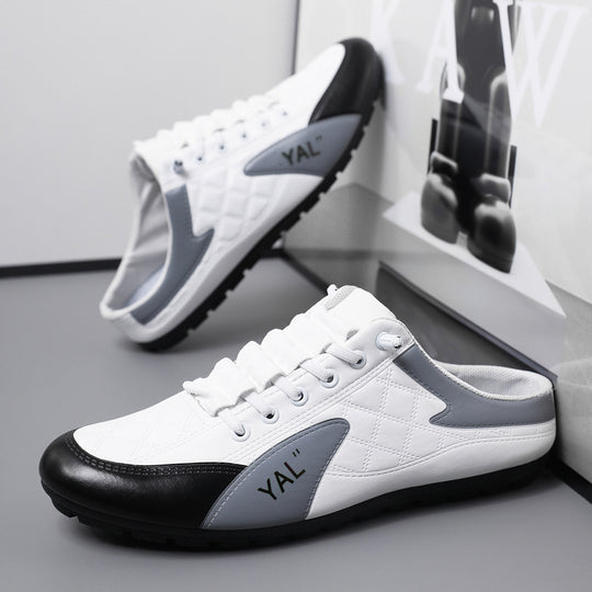 Herren Slipper-Sneaker im Mule-Design mit dekorativer Schnürung und gesteppter Kunstleder-Optik Shop Nory