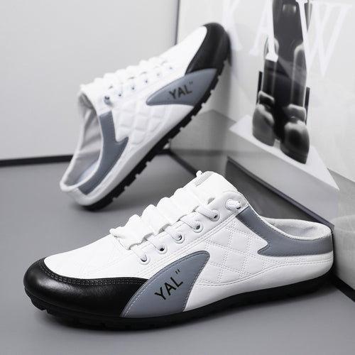 Herren Slipper-Sneaker im Mule-Design mit dekorativer Schnürung und gesteppter Kunstleder-Optik Shop Nory