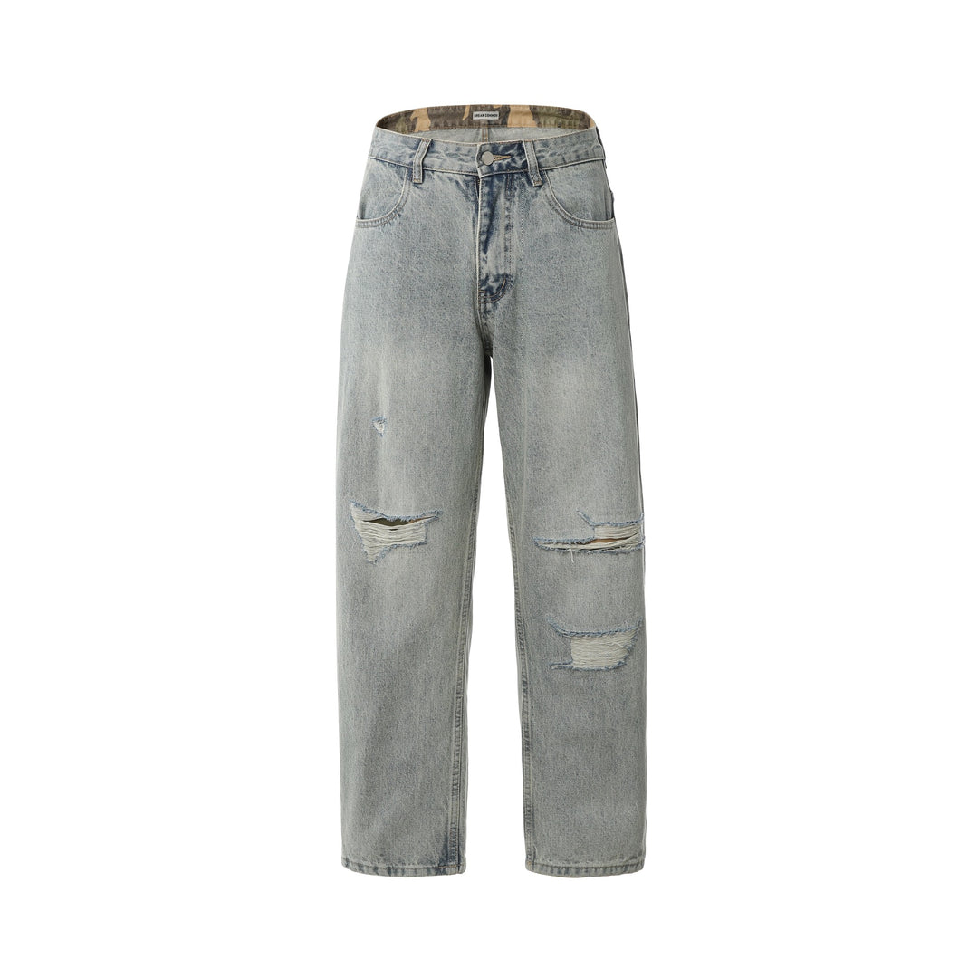 Damen High‑Waist Relaxed-Jeans mit Distressed-Details und tailliertem Knöchelabschluss Shop Nory