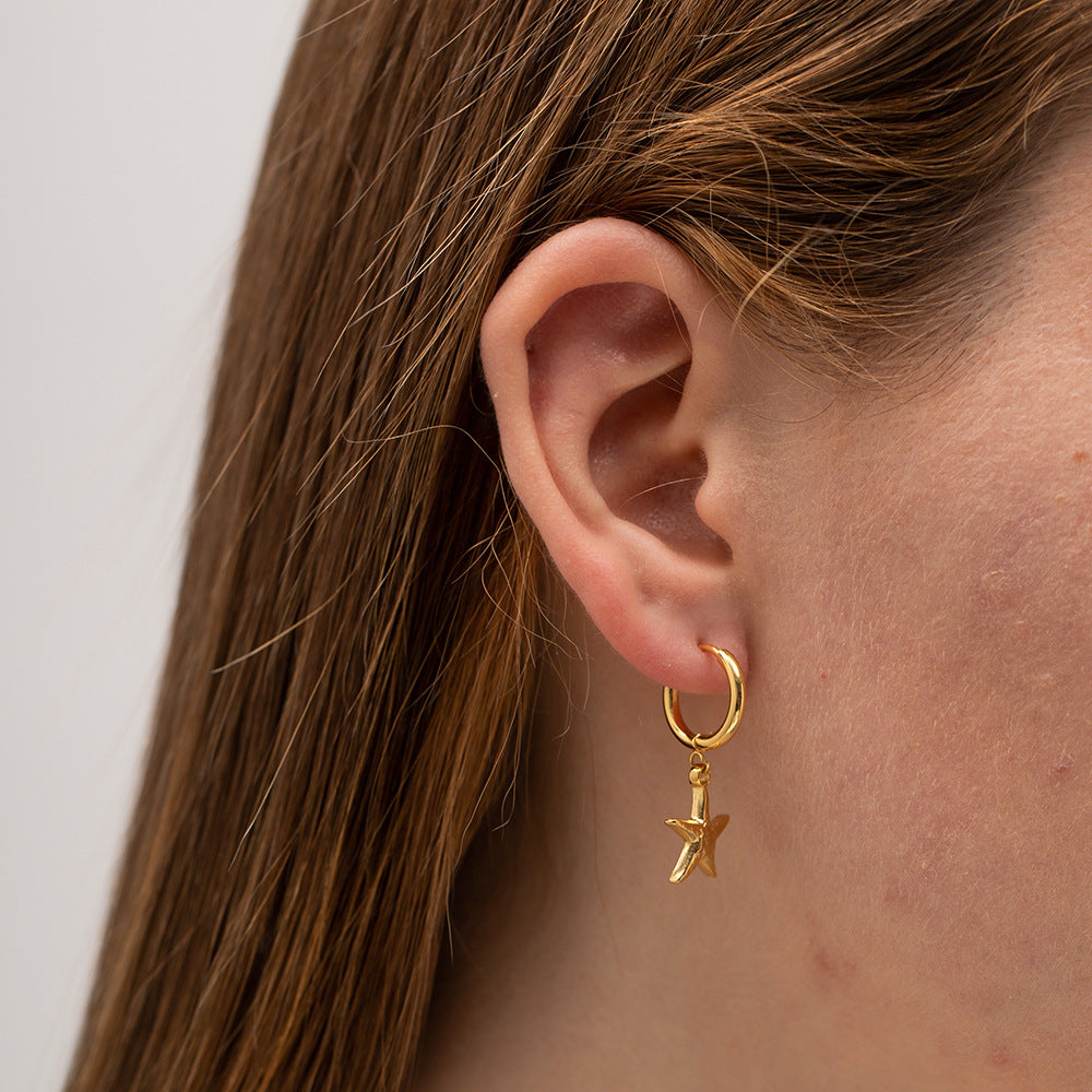 Damen Ohrhänger mit maritimem Sternen-Design aus hypoallergenem Edelstahl Shop Nory