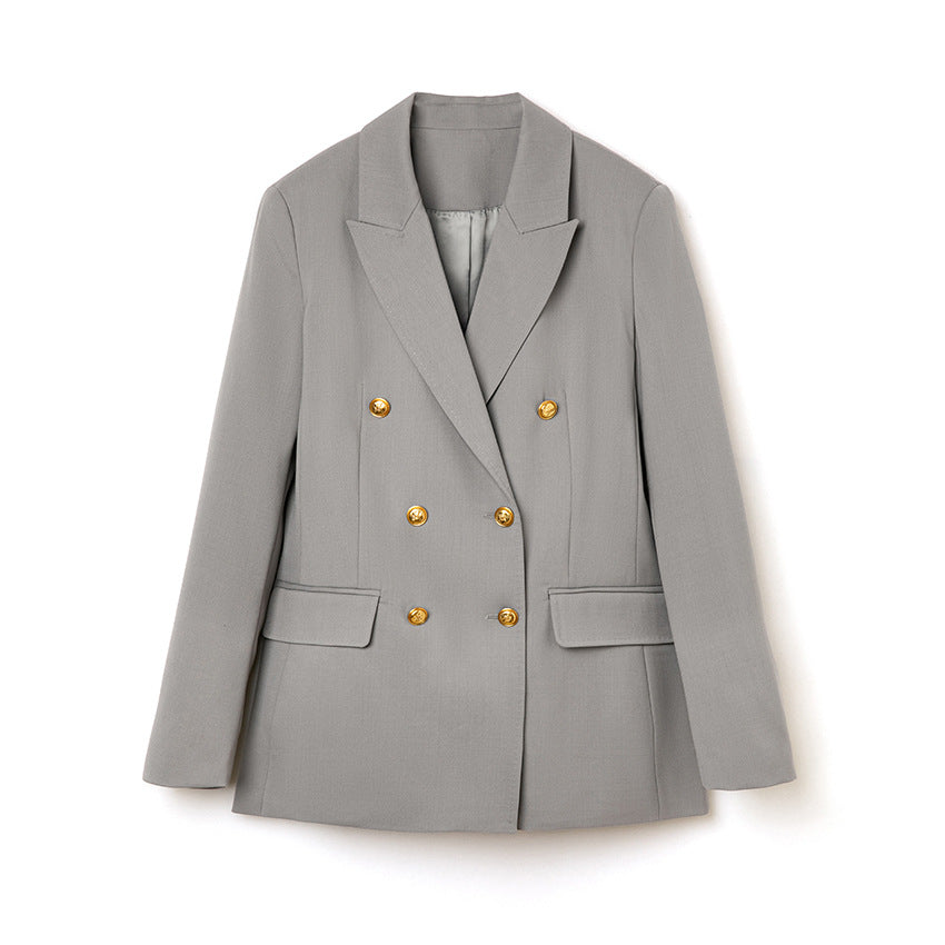 Damen Doppelreihiger Tailoring-Blazer mit Goldknöpfen und figurformenden Abnähern Shop Nory