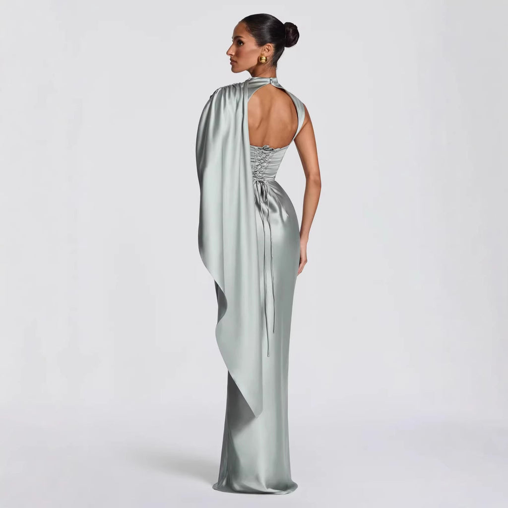 Damen Langarm Abendkleid