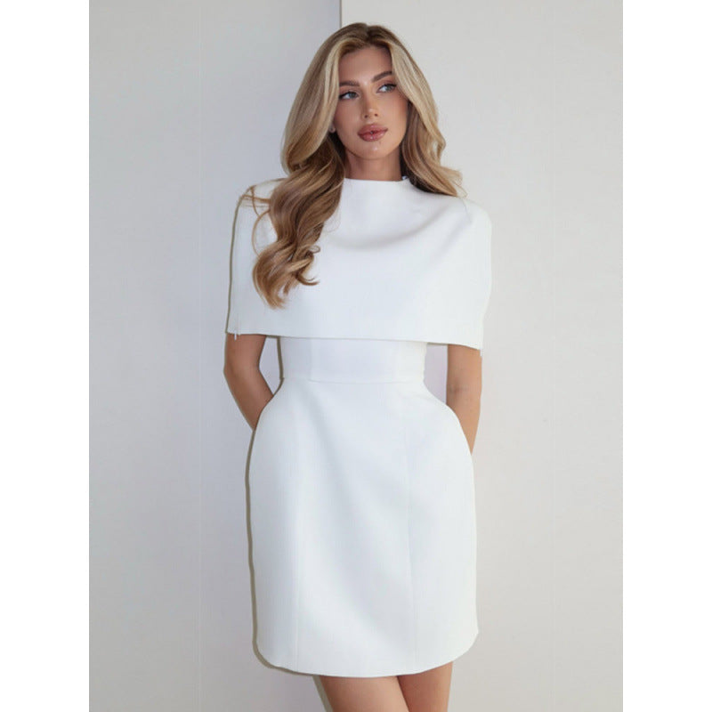 Damen Cape-Minikleid mit Stehkragen und taillierter Korsage Shop Nory