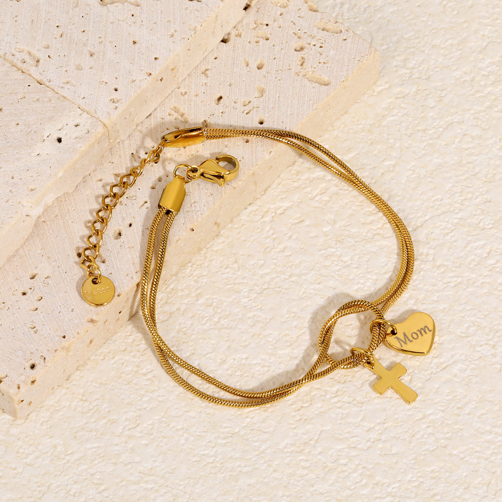 Damen Armband mit gravierten Anhängern und verstellbarem Verschluss Shop Nory