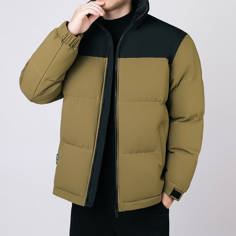 Herren Isolierte Winter-Steppjacke mit geometrischer Ton-in-Ton‑Steppung und hohem Stehkragen Shop Nory