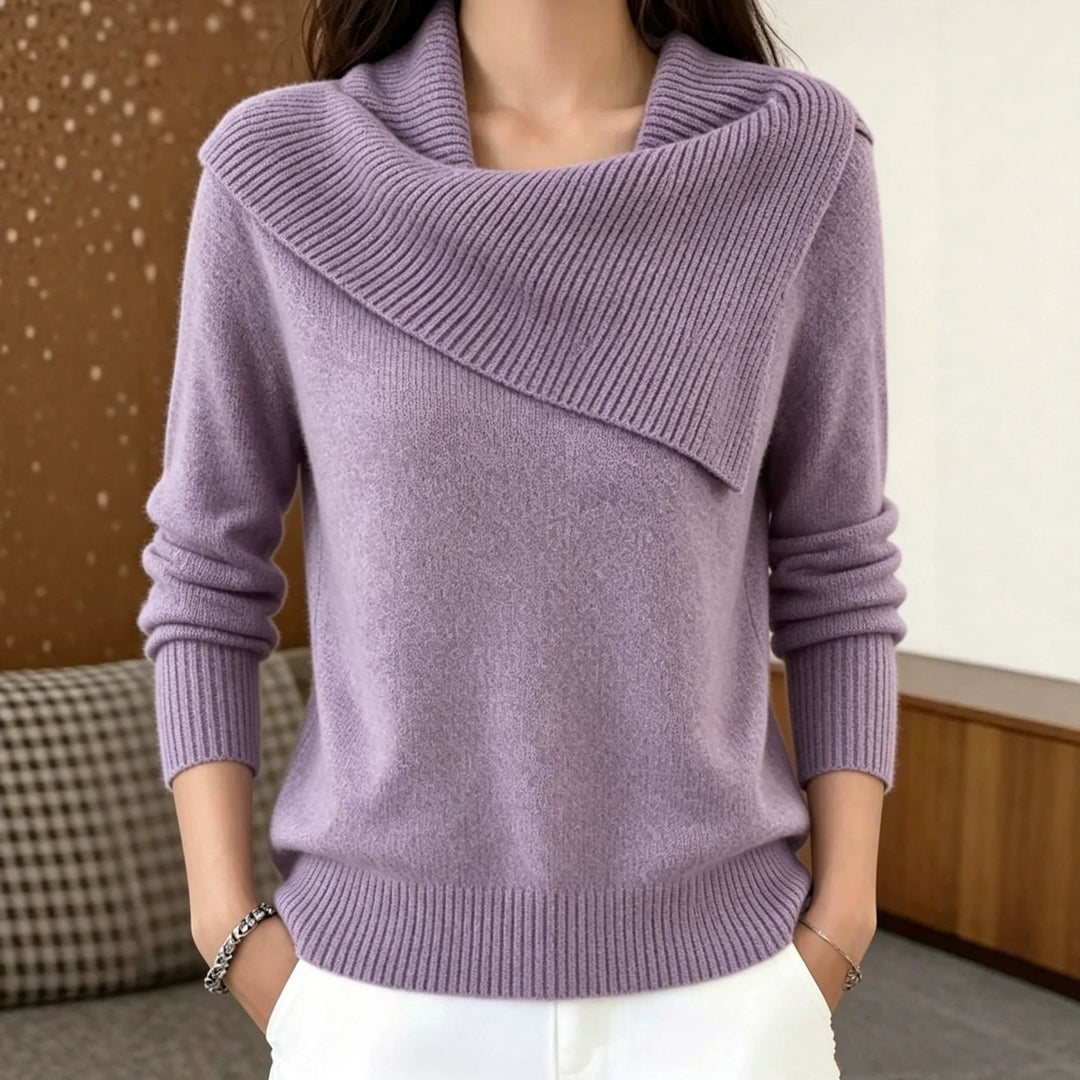 Damen Oversized Rollkragenpullover mit asymmetrischem Schalkragen Shop Nory