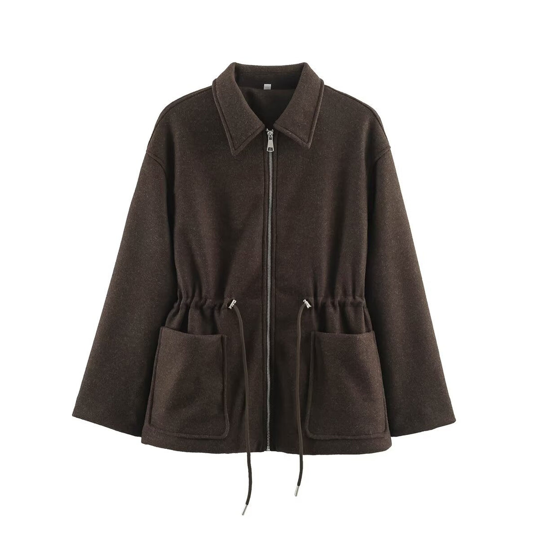 Damen Kurzjacke aus Wollmix mit Tunnelzug‑Taillierung und aufgesetzten Taschen Shop Nory