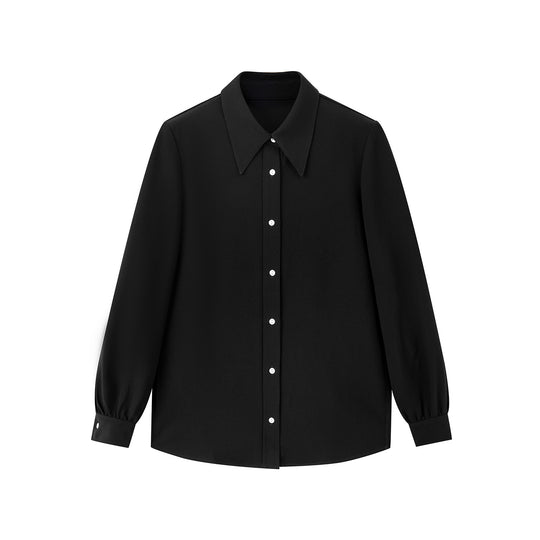 Damen Elegante Langarm Bluse mit Knopfleiste Shop Nory