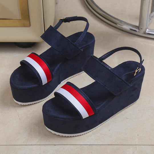 Damen Plattform-Sandalen mit modischem Riemchen-Design