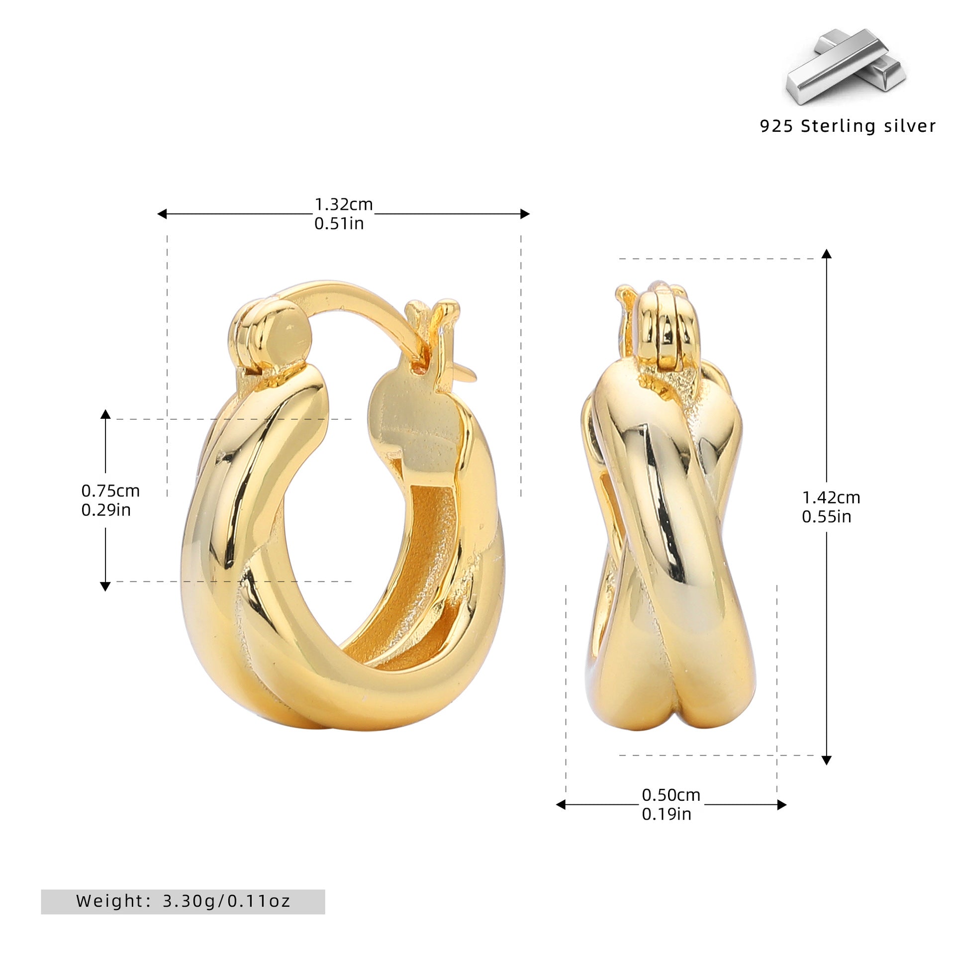 Damen Creolen mit kunstvollem Knoten-Design Shop Nory