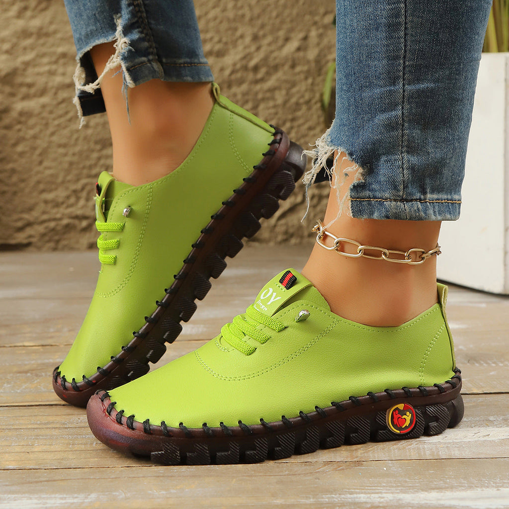 Damen Atmungsaktive und bequeme Freizeitschuhe mit elastischen Schnürsenkeln Shopnory