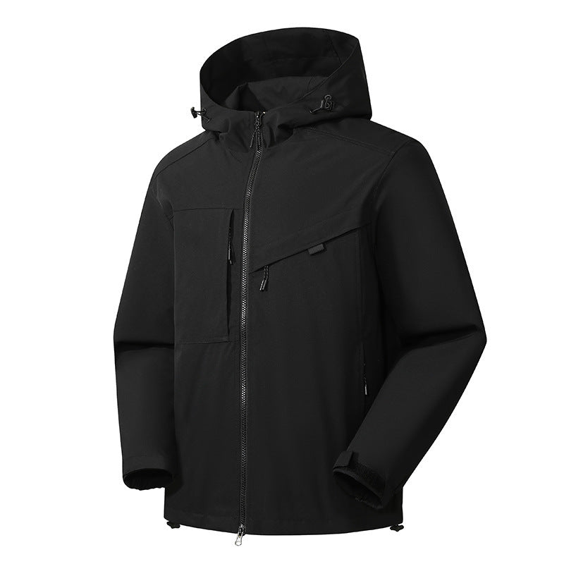 Herren Softshell Outdoorjacke mit wasserdichter Membran und verstellbarer Kapuze Shop Nory