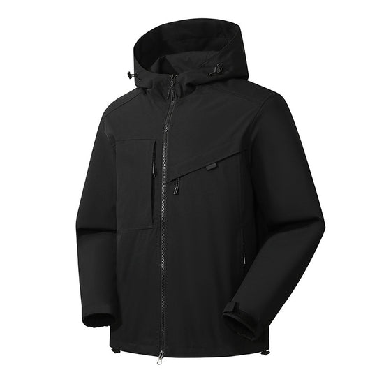 Herren Softshell Outdoorjacke mit wasserdichter Membran und verstellbarer Kapuze Shop Nory