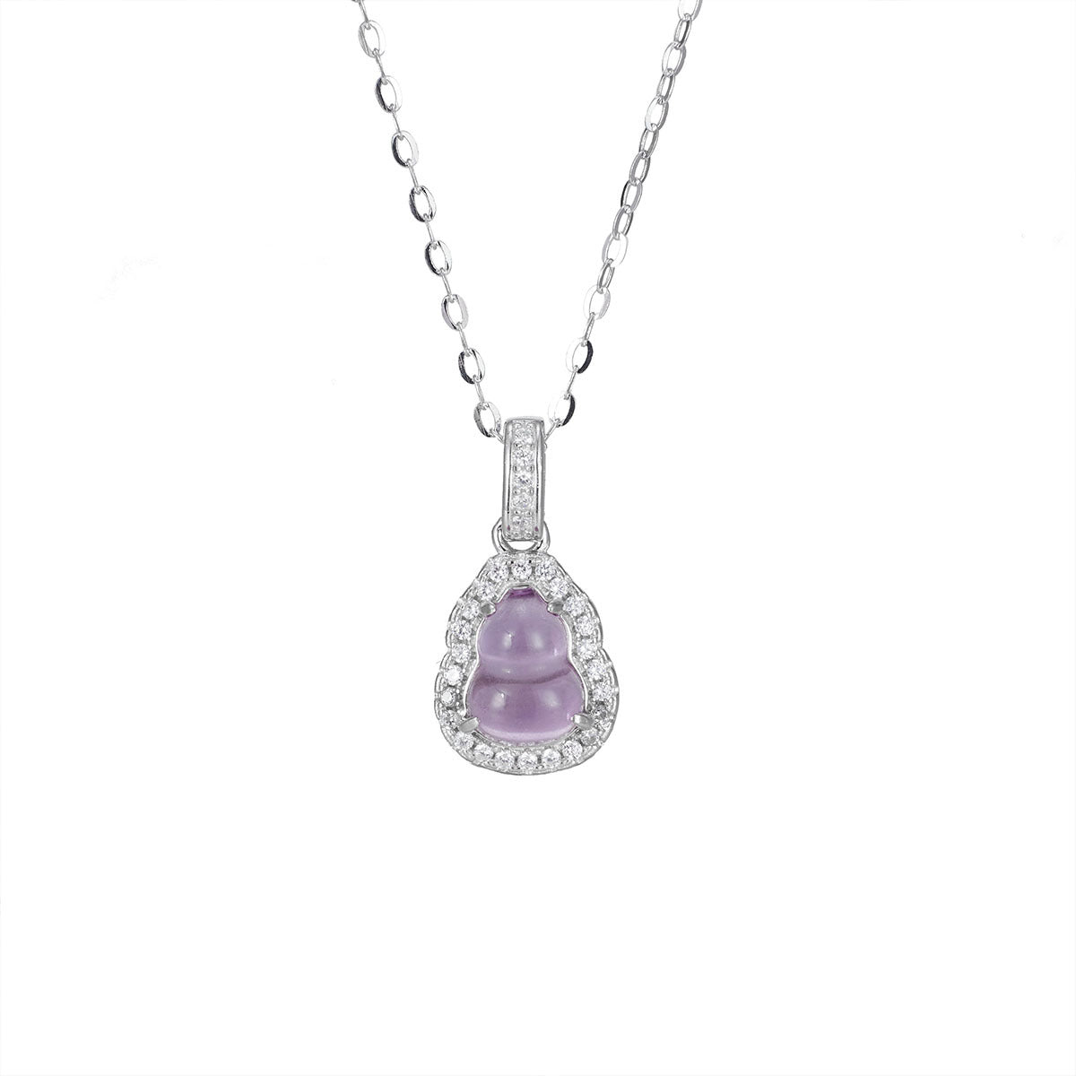 Damen Halskette mit kunstvollem Buddha-Anhänger aus hochwertigem Halbedelstein und funkelnden Zirkonia Shop Nory