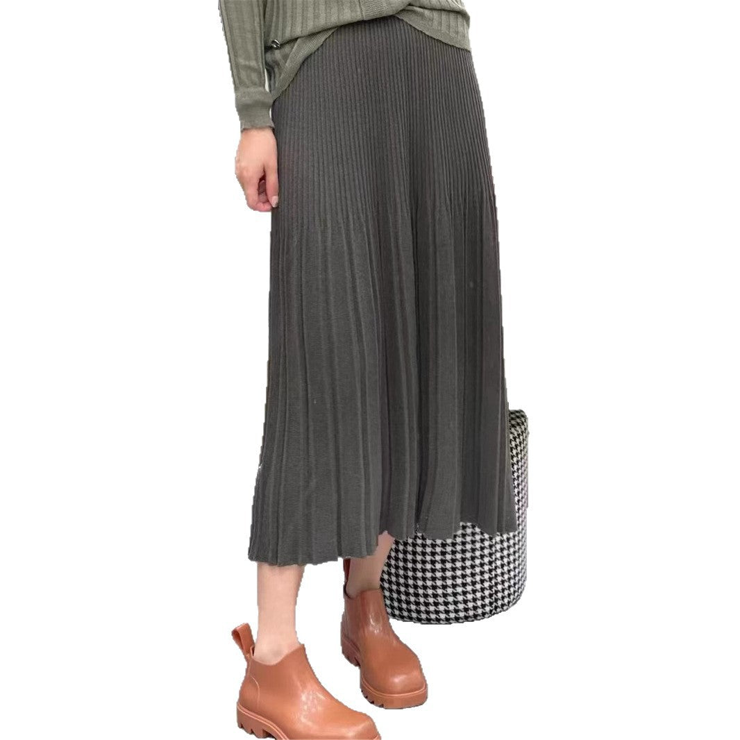 Damen Fließender Plissee-Maxirock Shop Nory