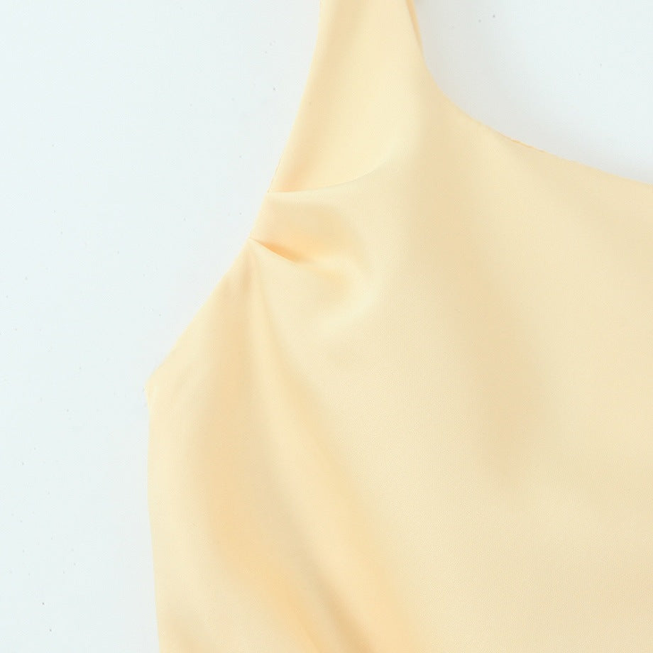 Damen Maxikleid mit elegantem Quadrat-Ausschnitt und raffinierten Drapierungen