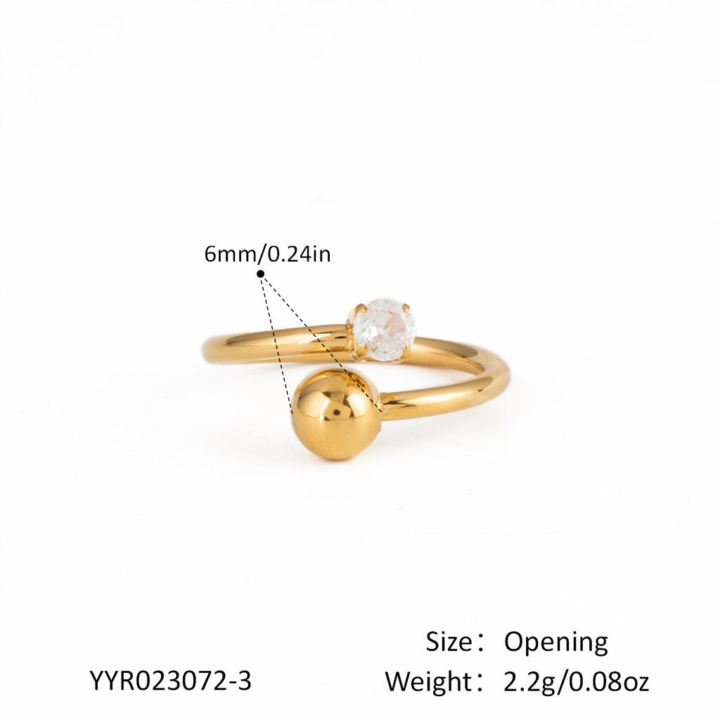 Damen Eleganter Ring mit Doppel-Kugel Shop Nory