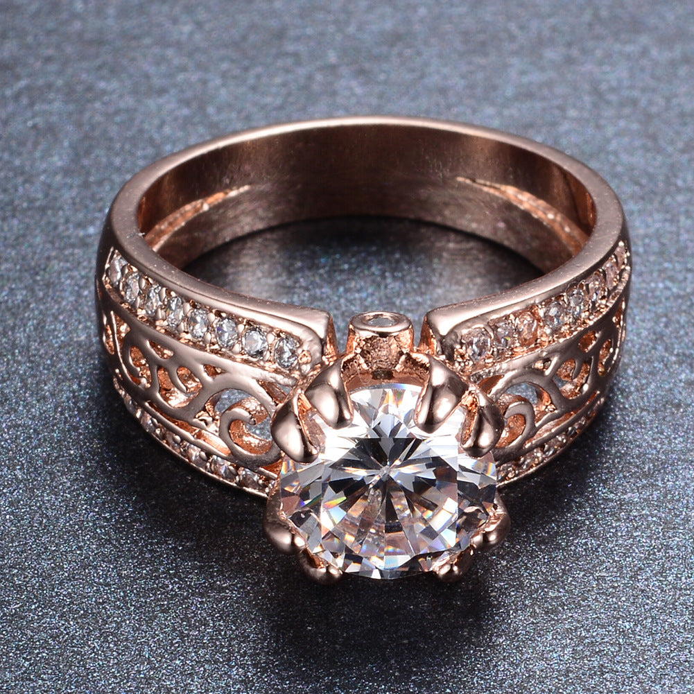 Damen Ring mit funkelndem Kristall und eleganter Verzierung Shop Nory