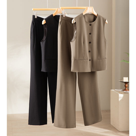 Damen Hochtaillierte weite Palazzo-Hose aus fließendem Satin mit Bügelfalte Shop Nory