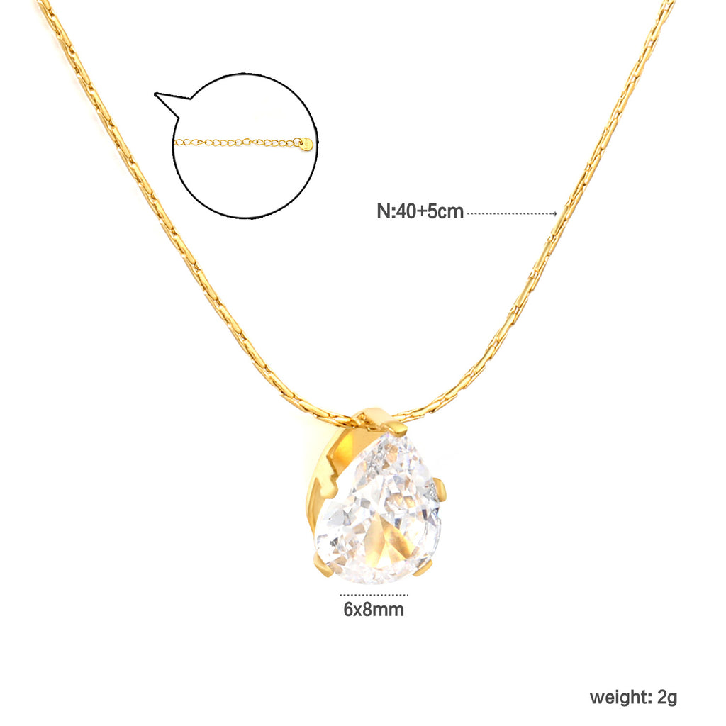 Damen Halskette mit herzförmigem Kristallanhänger und eleganter Kettengestaltung Shop Nory