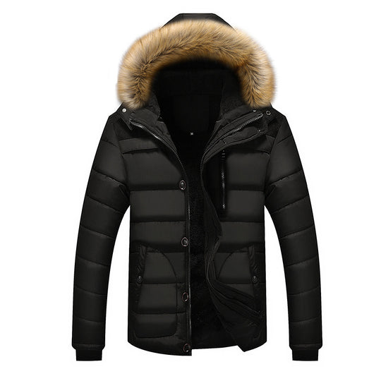 Herren Thermo-Steppparka mit Kapuze, Kunstfellbesatz und Fleece-Innenfutter Shop Nory