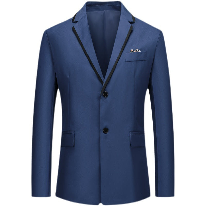 Herren eleganter smoking blazer mit kontrastierenden Details und praktischen Taschen