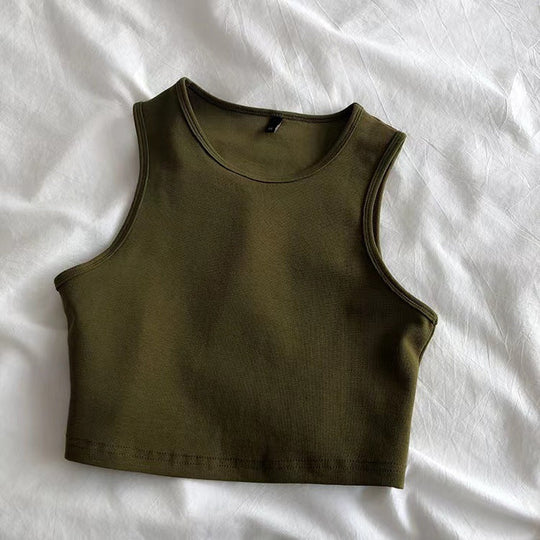 Damen Crop-Top aus atmungsaktivem Material mit figurbetontem Schnitt