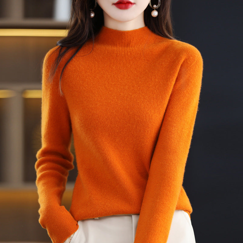 Damen Schmal geschnittener Mockneck-Pullover aus kaschmirähnlichem Feinstrick Shop Nory