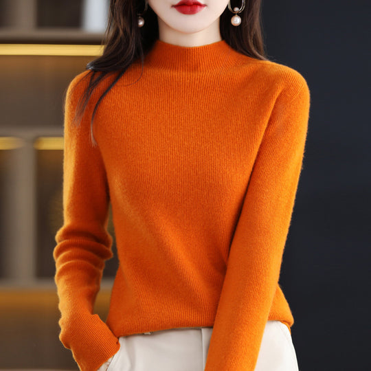 Damen Schmal geschnittener Mockneck-Pullover aus kaschmirähnlichem Feinstrick Shop Nory