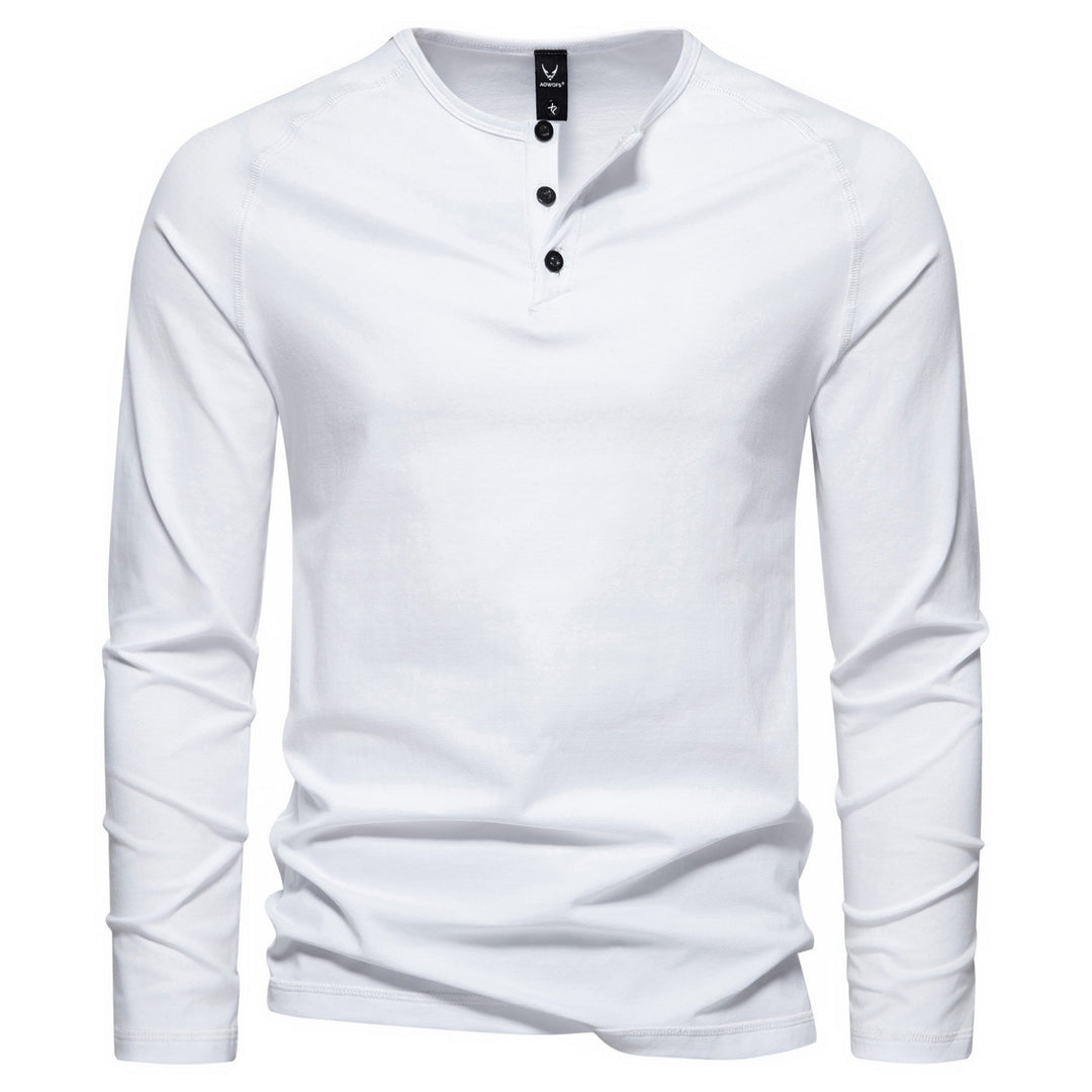 Herren Slim-Fit Baumwoll-Mix Henleyshirt mit Knopfleiste Shop Nory