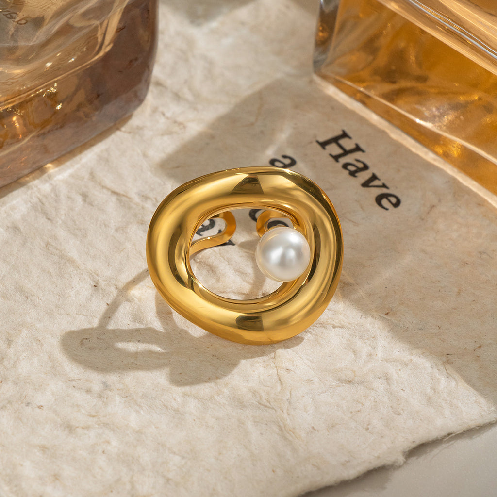Damen Perlenring mit elegantem Spiraldesign Shop Nory