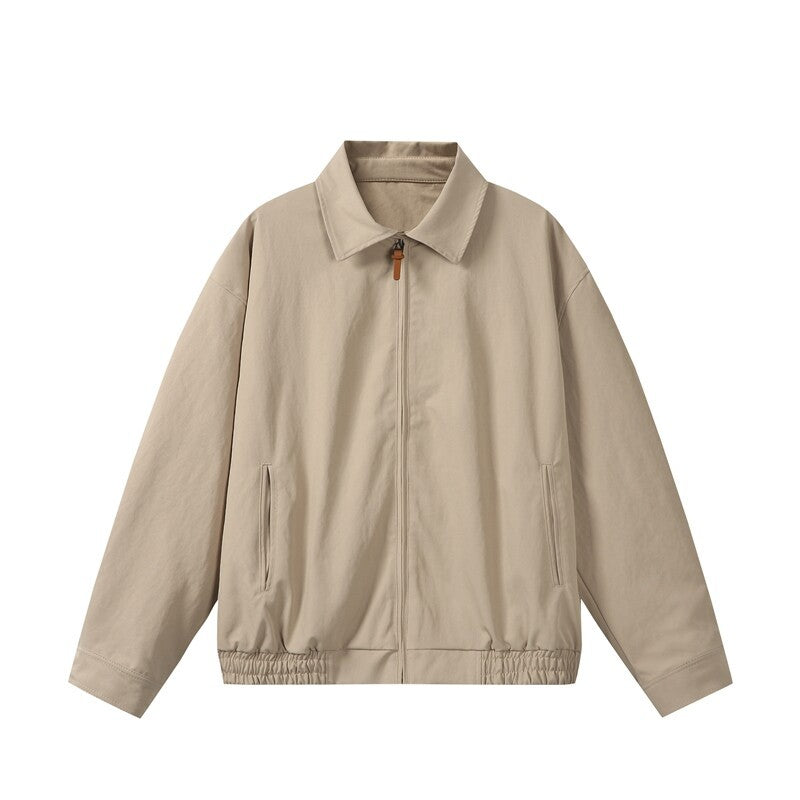 Unisex Leichte Oversize Übergangsjacke im Bomberstil mit Hemdkragen und elastischem Saum Shop Nory