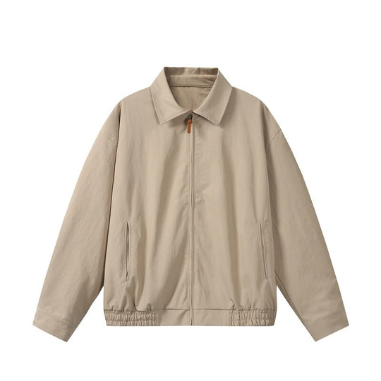 Unisex Leichte Oversize Übergangsjacke im Bomberstil mit Hemdkragen und elastischem Saum Shop Nory